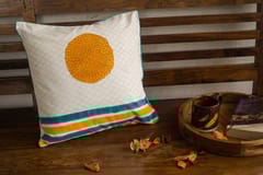 Earthan - Genda phool - Hand block printed cotton cushion cover
