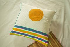 Earthan - Genda phool - Hand block printed cotton cushion cover