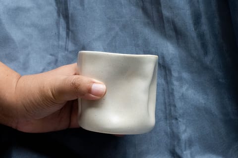 Earthan - Dancing Ceramic Coffee Cup & a Plate