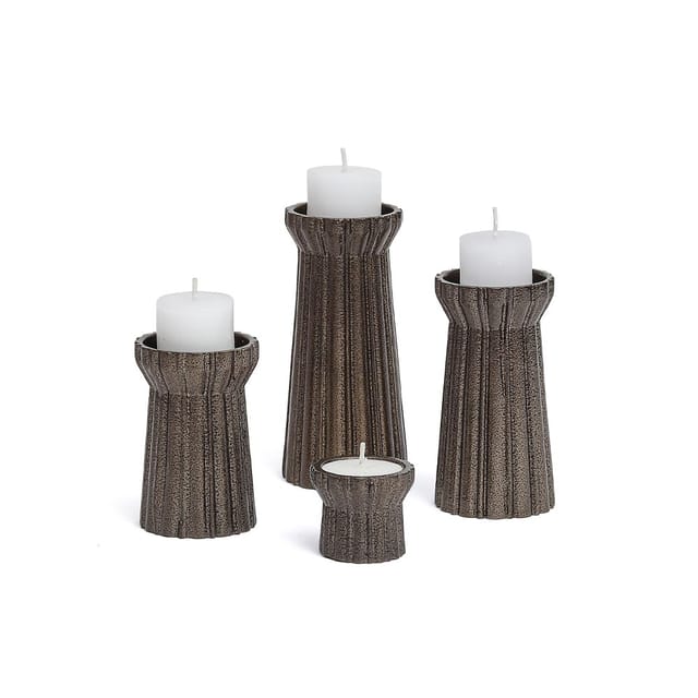 Studio Trataka - Qutub Gold Candle Stand - Set Of 4