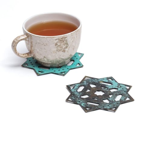 Studio Trataka - Mantra Coasters Turquoise - Set Of 2