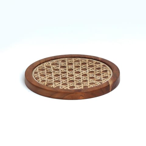 Studio Trataka - Rosemary Walnut Disc Wicker Trivet