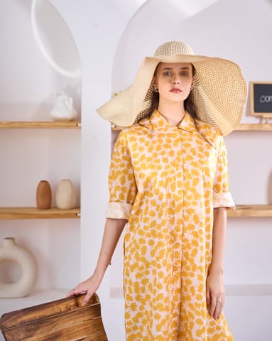 97-MOTIFS - Siesta Shirt Dress (Mustard Yellow)
