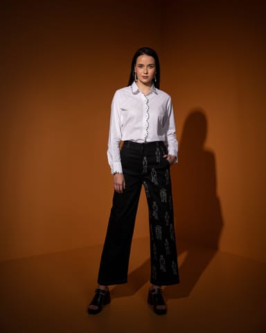 97-MOTIFS - I Was Here Pants and Daisy Scalloped Shirt