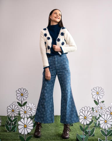 97-MOTIFS - Sketchbook Flowers Cardigan