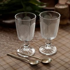 Courtyard-Awaum Dessert Goblets Set Of 2 With Dessert Spoons