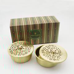 Courtyard-Amber Nut Boxes (Set Of 2)