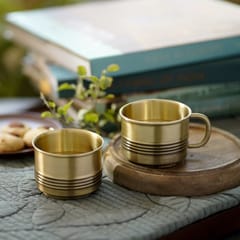 Courtyard-Bhor Tea Cups (Set of 2 ) Made of Brass