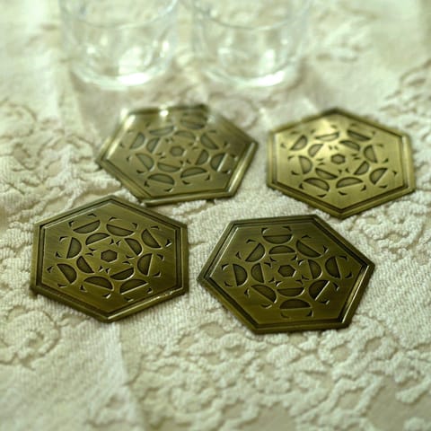 Courtyard-Calighat Coaster Antique Set Of 4
