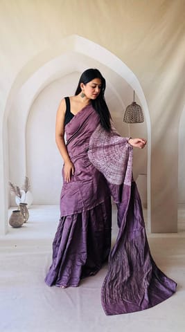 Bandhani Rangraze - CHIKOO BROWN SAREE CHANDERI