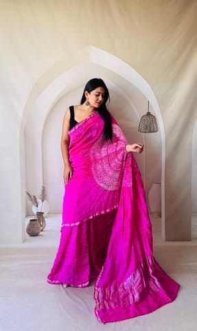 Bandhani Rangraze - HANDSFREE RANI PINK SAREE