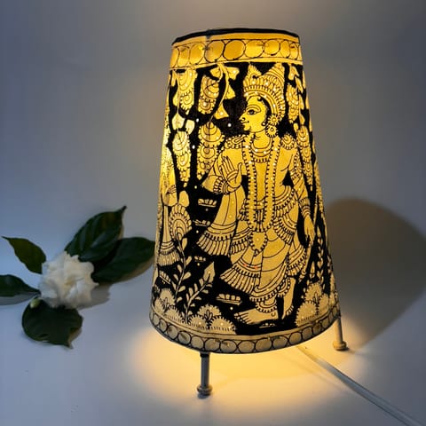 Sindhe Siva - Radha Krishna 8 inch round lamp