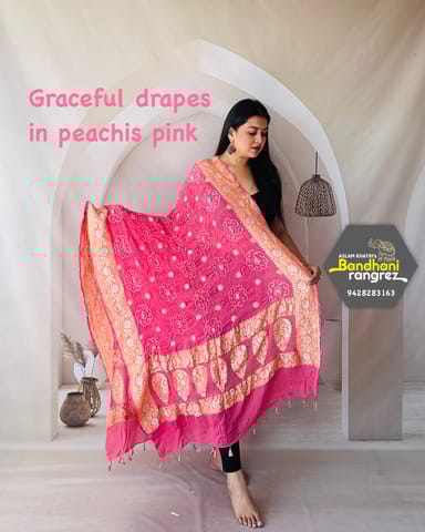 Bandhani Rangraze - PECHIS PINK DUPATTA