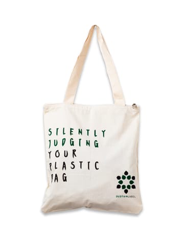SustainLabel - Silently judging cotton tote bag