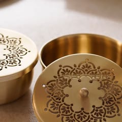 Courtyard-Mandala Nut Boxes (Set Of 2)