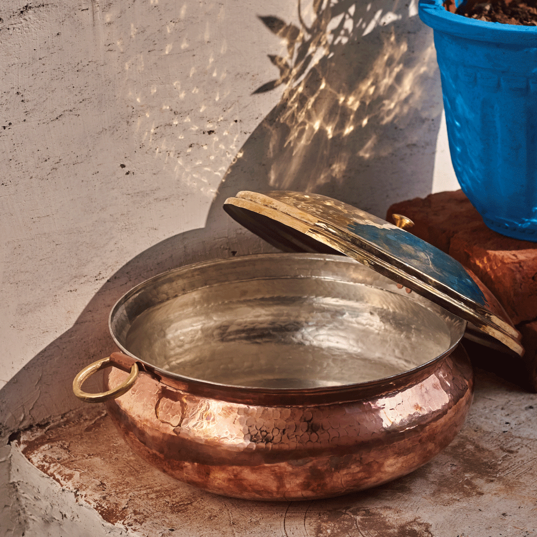 P-Tal - Copper Hammered Lagan - Lagaan for cooking